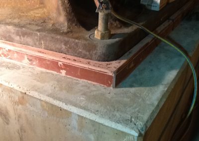 After removal of formwork to Chockfast Red