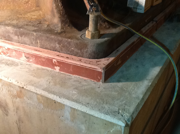 After removal of formwork to Chockfast Red