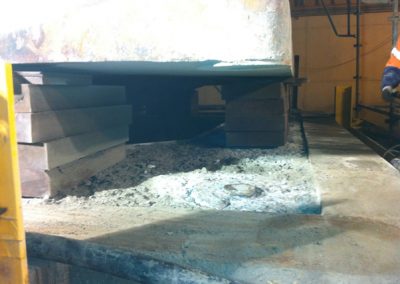 Plinth after water scabbling